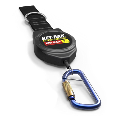 Key-Bak 0308-201 Key Ring with Snap-On Carabiner, Black
