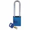 Lockout Padlock, Keyed Different, Aluminium, Standard Body Size, Steel, Extended, Blue