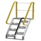 Galvanized Alternate Tread Stair, 68 Deg, 30 x 23-1/2 x 90 Inch, 350 lb Capacity, Silver