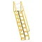 Steel Alternate Tread Stair, 56 Deg, 81-5/8 x 23-1/2 x 150-1/4 Inch, 350 lb Capacity, Yellow