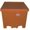 Polyethylene Bulk Container, 45 x 45 x 33 Inch, 700 lb Capacity, Orange