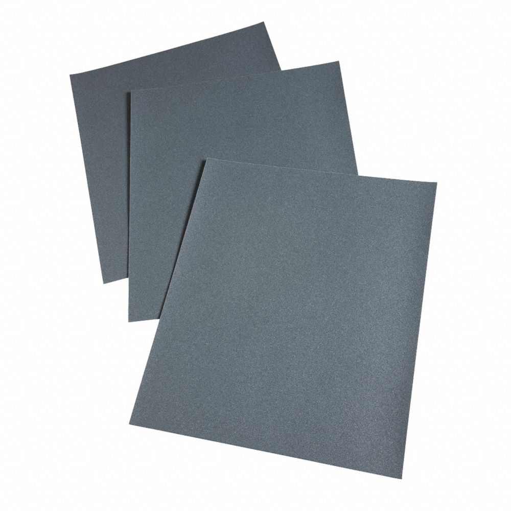 Sanding Sheet, 60 Grit, Silicon Carbide, 11 Inch Length, 9 Inch Width, Medium, 50 Pk