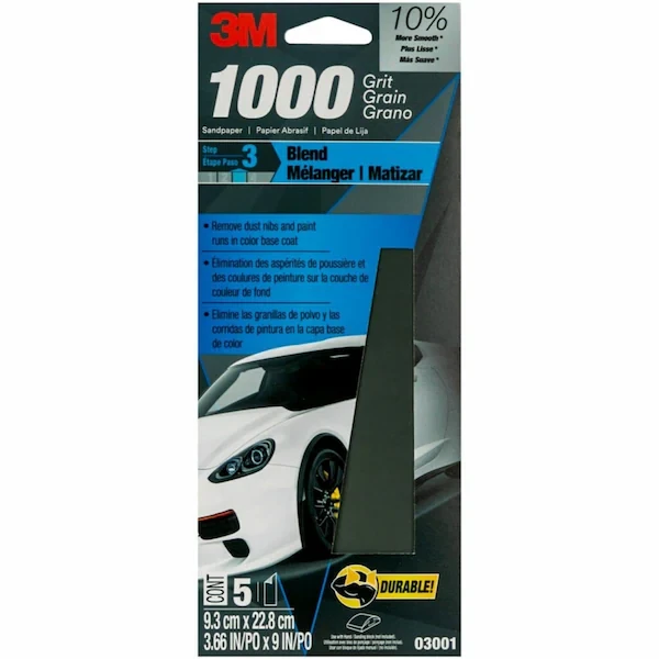 WetordrySandpaper03001 1000grit3-2/3, PK4