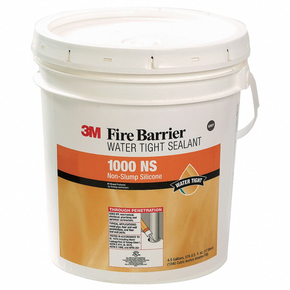 Firestop Sealant, 4.5 gal Pail, Up to 3 Hr Fire Rating, Gray