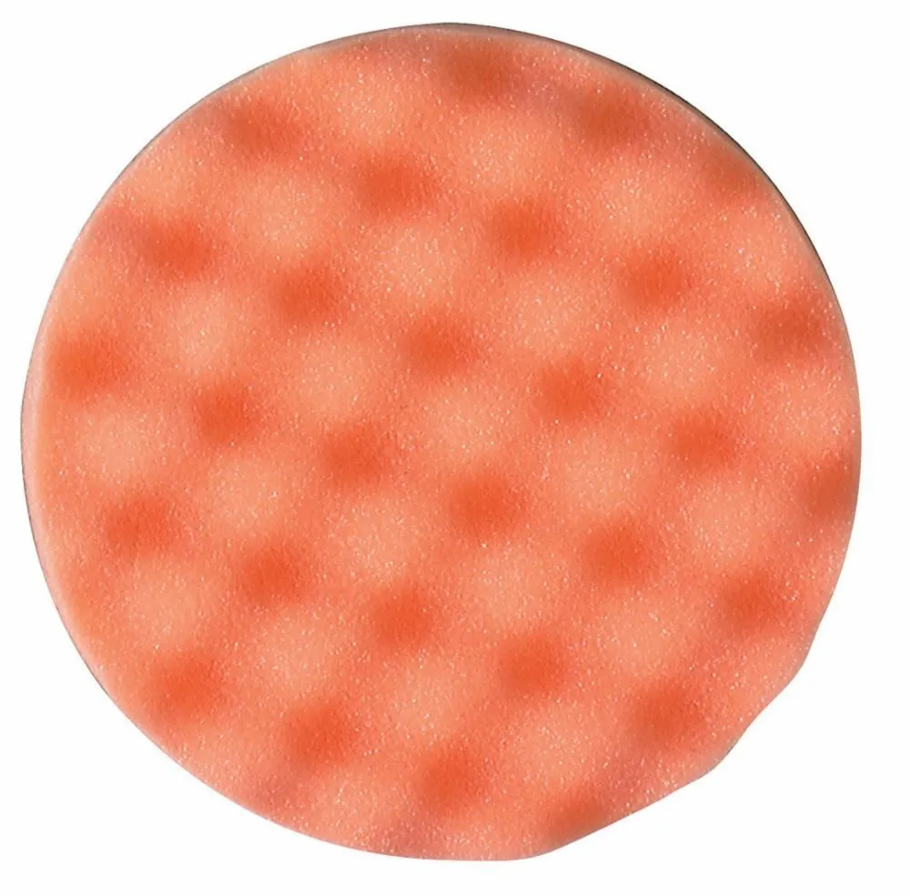 Buffing Pad, Hook-and-Loop, 5 1/4 Inch Outside Dia, Orange, 12000 RPM Max Speed