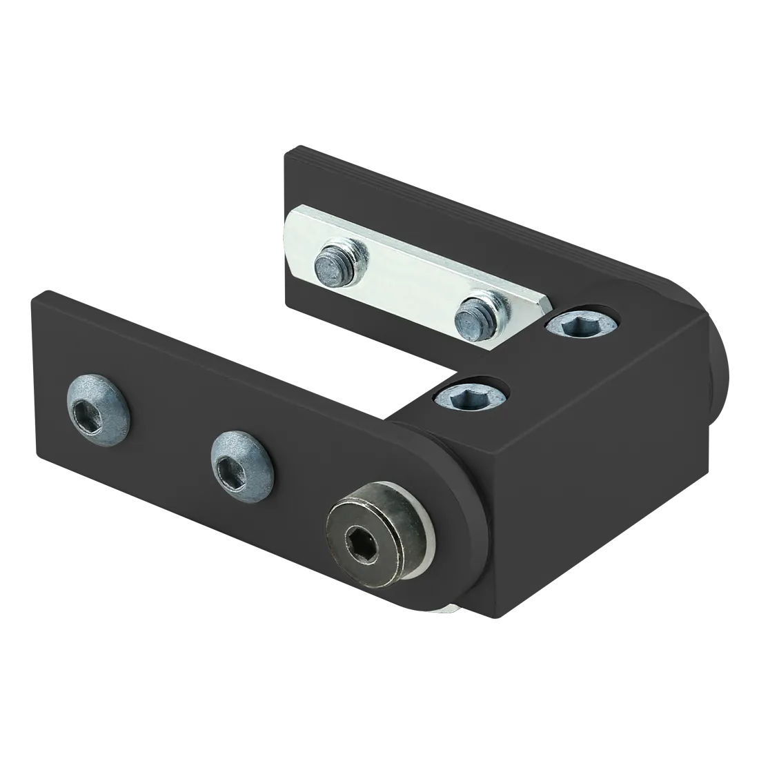 Black 25 S Right Angle Universal Living Hinge, Straight Arm