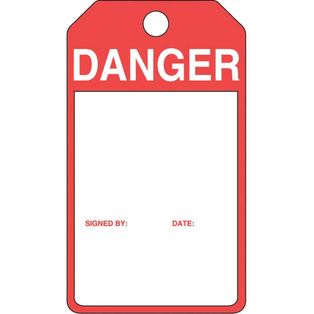 Danger Tag 5-7/16 x 3-1/16 Inch Red/white - Pack Of 25