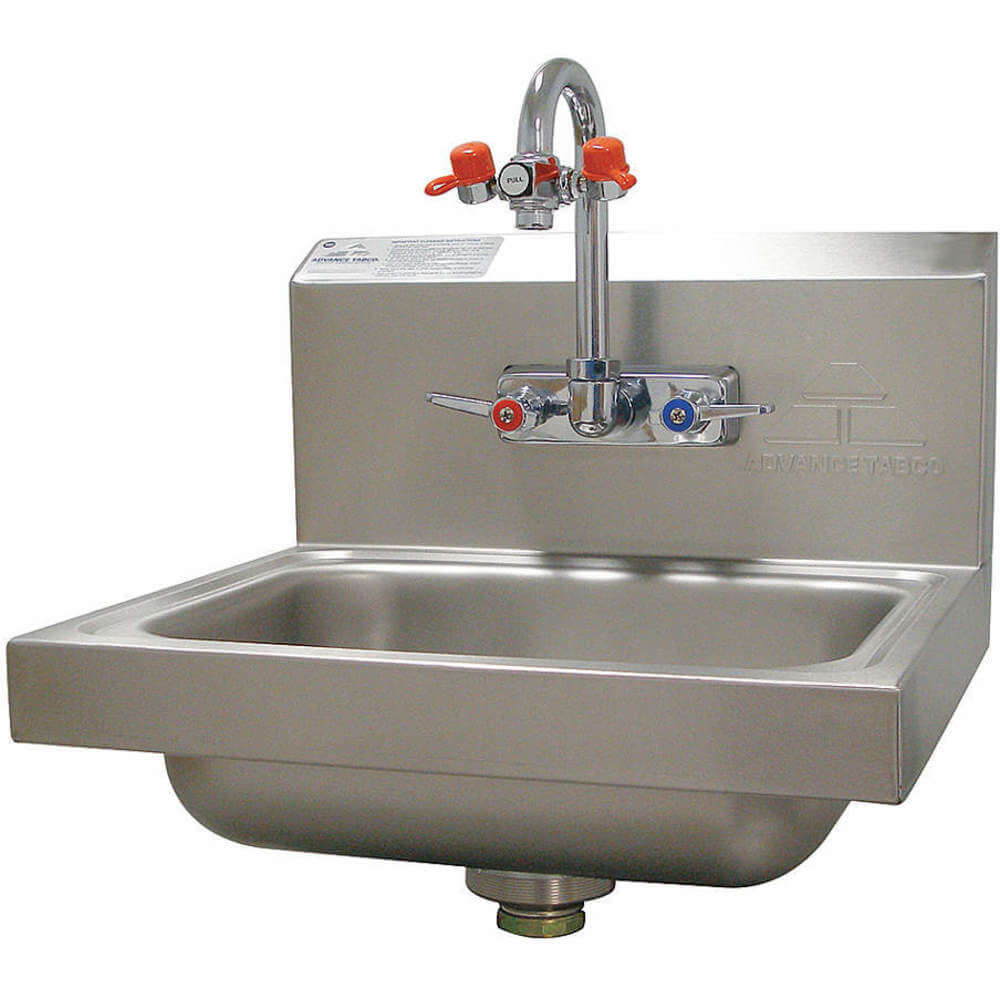 ADVANCE TABCO 7-PS-55 Hand Sink With Eye Wash 15-1/4 Inch Width | AA3TBH 11U392