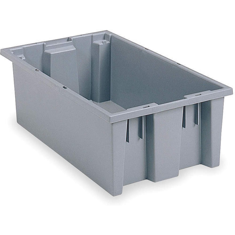 Nest and Stack Container, 19-1/2 Inch Length, Gray