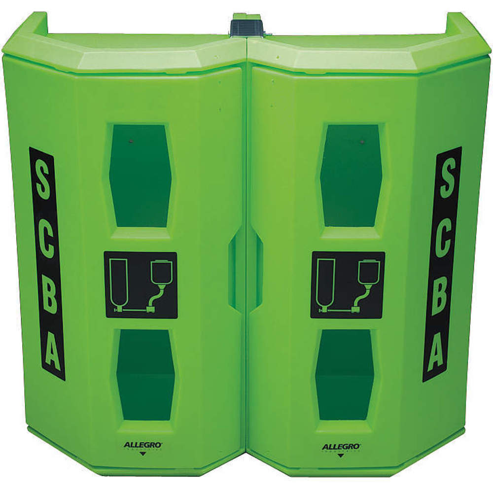 ALLEGRO SAFETY 4350 Dual SCBA Wall Case, Green | AE4LFQ 5LGH9