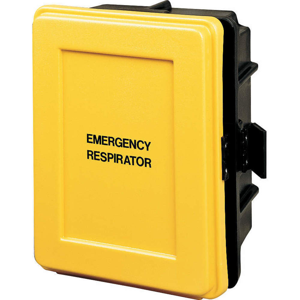 ALLEGRO SAFETY 4500 Emergency Respirator Storage Wall Case, 14 x 9 1/2 x 21 Inch Size, Black/Yellow | AD2EHA 3NPY9