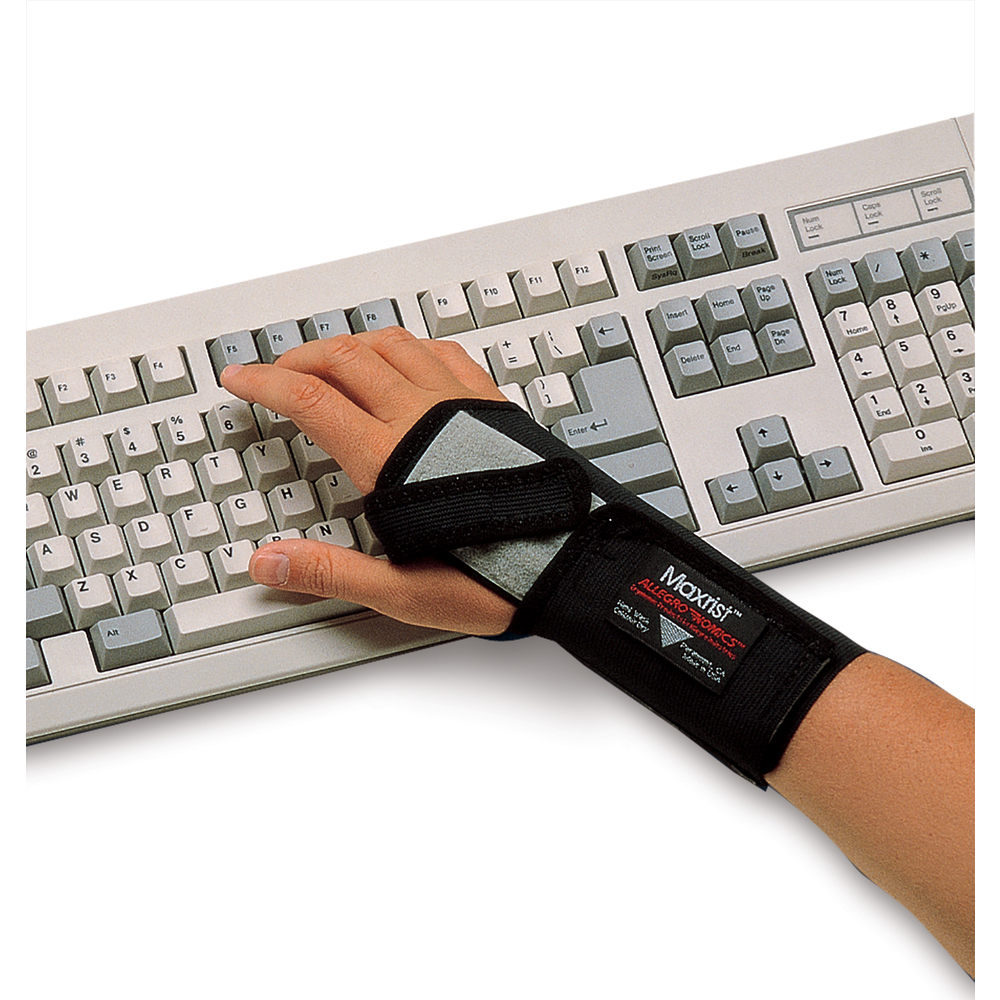 Wrist Support, Right, XL, 8-1/2 x 9-1/2 Inch Size, Black