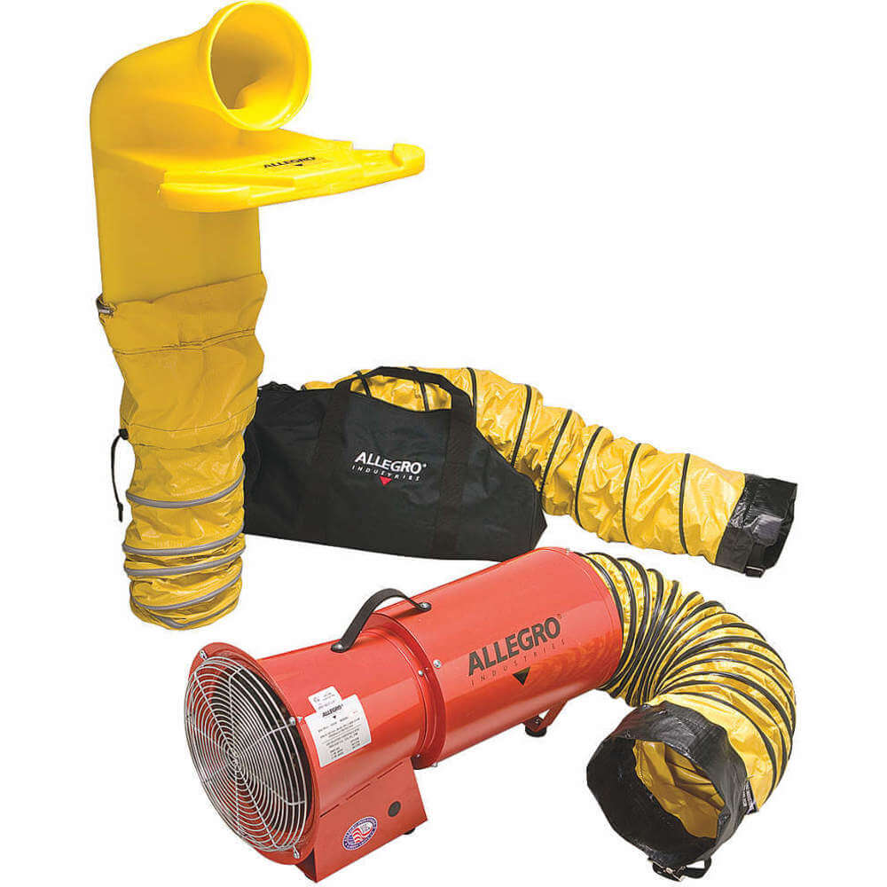 ALLEGRO SAFETY 9520-06M Axial Confined Space Fan Kit, 12V DC, 1/4 HP, 4200 RPM | AE4VBC 5MWH2