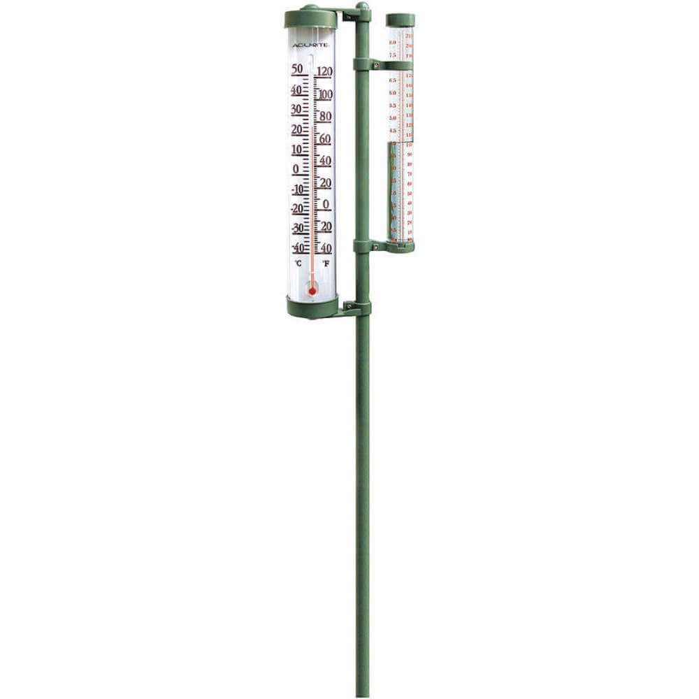 Post Mounted Rain Gauge/thermometer