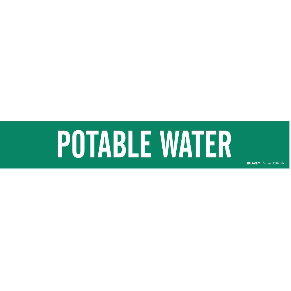 Pipe Marker Potable Water Green 8 Inch Or Greater