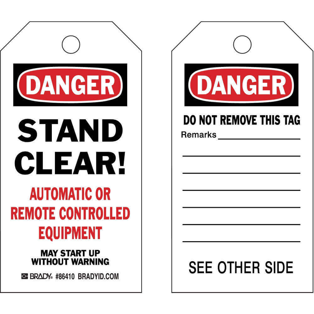 Danger Tag 7 x 4 Inch Black And Red/white - Pack Of 100