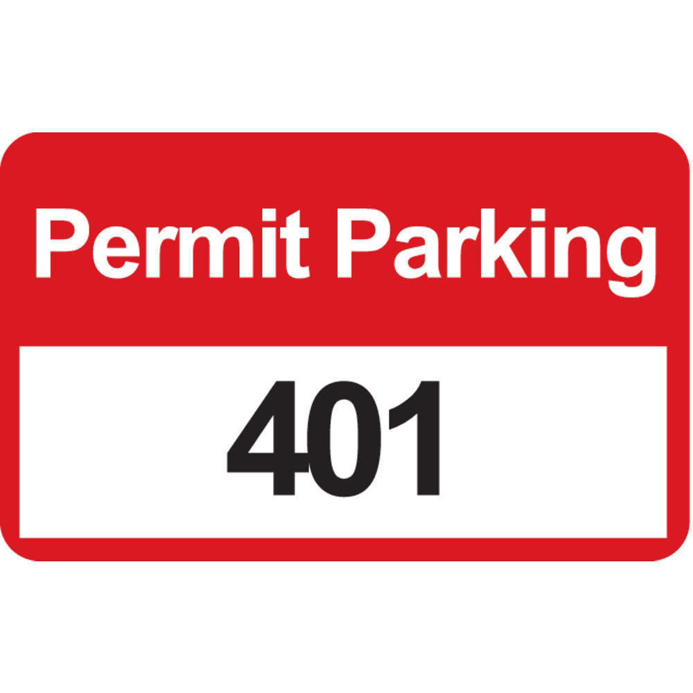 Parking Permits Bumper White/red - Pack Of 100