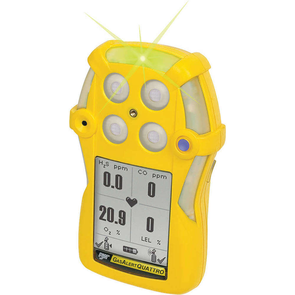 Gas Detector O2/lel/h2s/co Rechargeable China Yellow