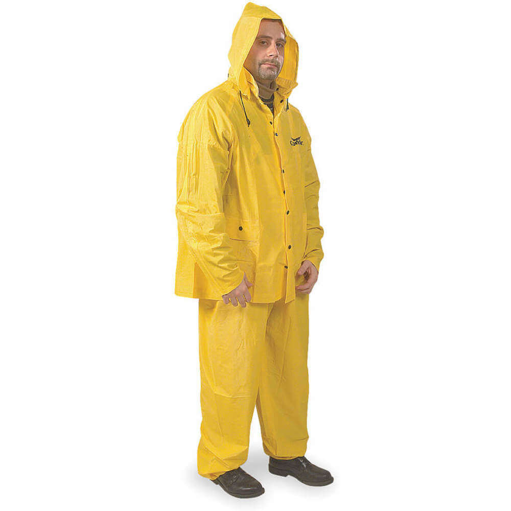 3 Piece Rainsuit With Detachable Hood Yellow 3xl