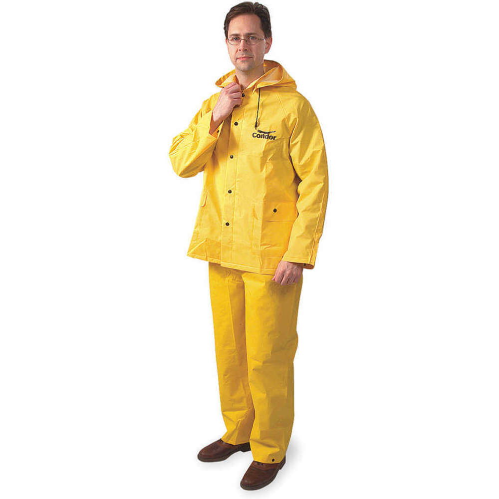 3 Piece Rainsuit With Detachable Hood Yellow 4xl
