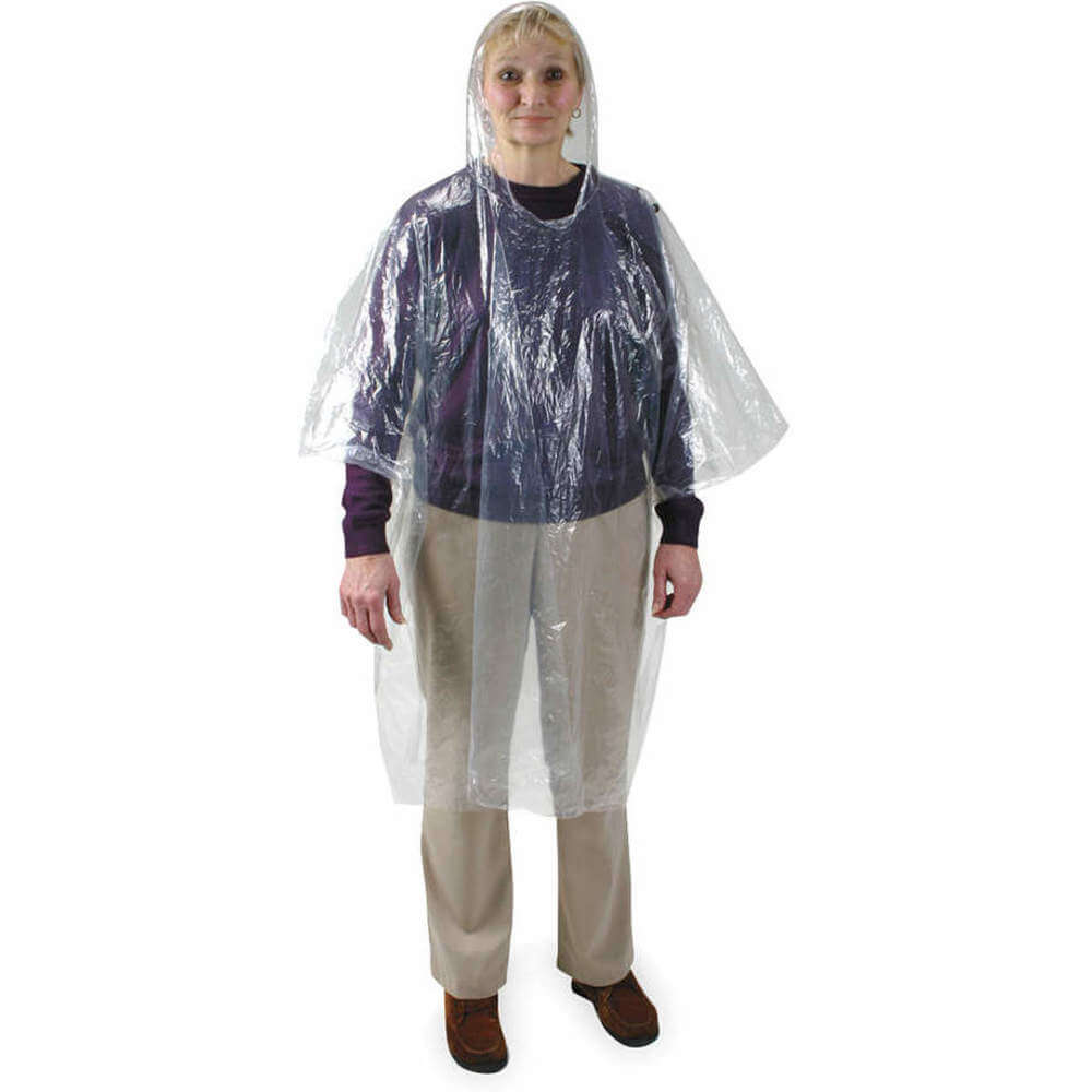 Disposable Poncho Clear - Pack Of 24