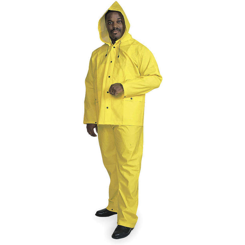 3 Piece Rainsuit With Detachable Hood Yellow S