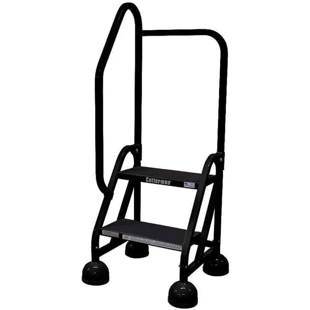 Rolling Ladder Handrail Platform 18 Inch Height