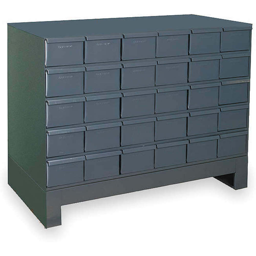 Drawer Cabinet, 30 Drawer, Depth 17-3/4 Inch, Gray