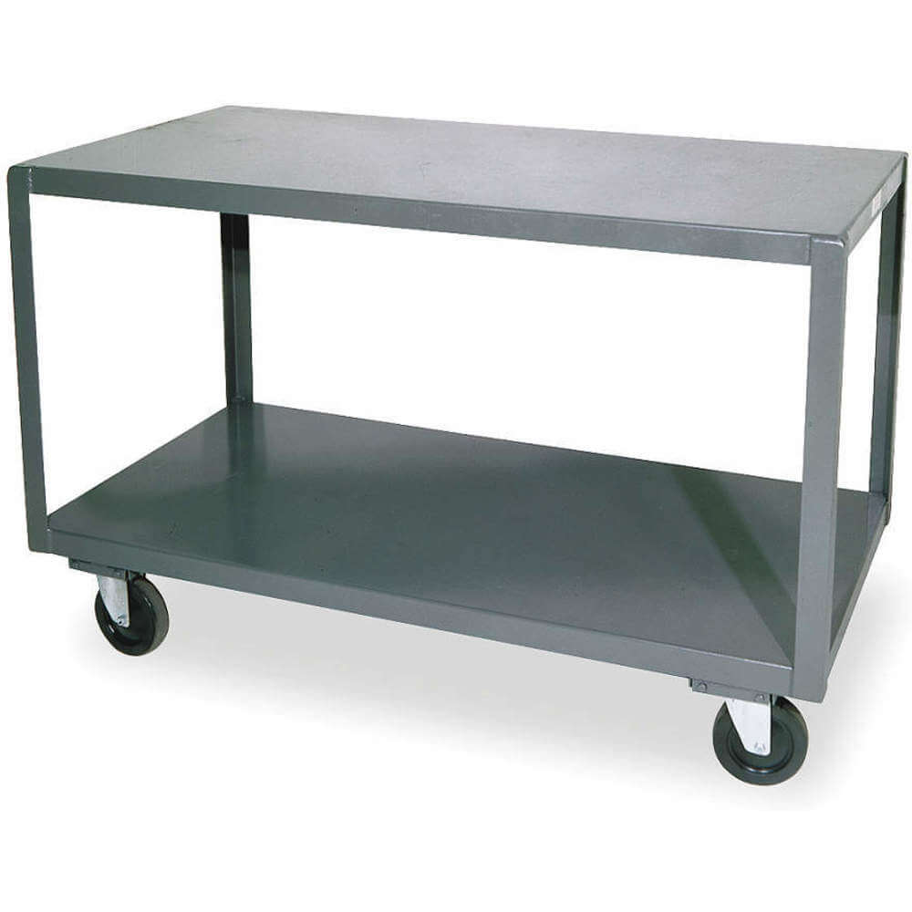 High Deck Portable Table, 2 Shelf, Size 30-1/4 x 60-1/4 x 30-1/16 Inch, Gray