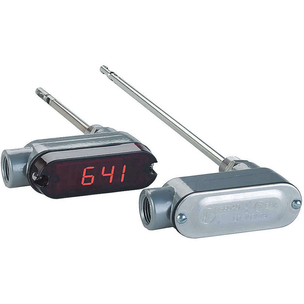 Air Velocity Transmitter, 6 Inch Probe, 1/2 Inch Dia., LED Display