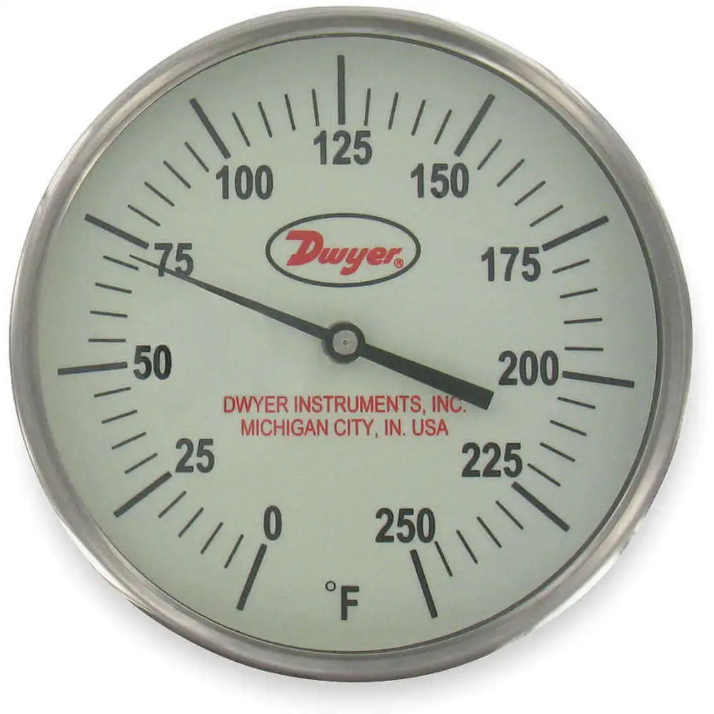 Dial Thermometer, Glow In The Dark, Bimetal, 1/2 Inch NPT Connection, 0 to 500 Deg F Range