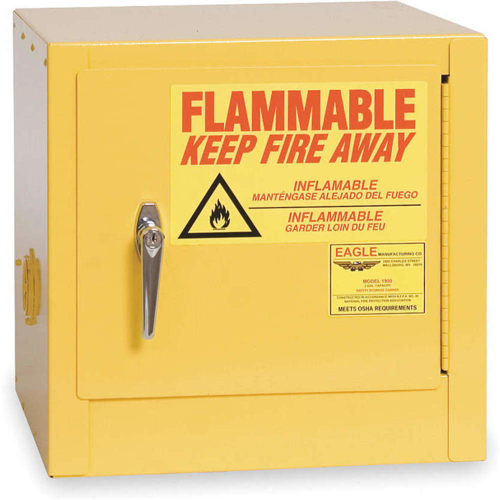 Flammable Safety Cabinet, Galvanised Steel, 2 gal Cap