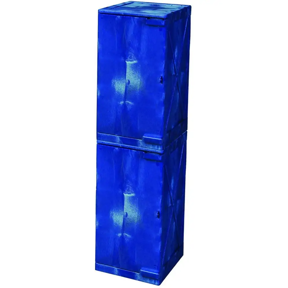 24 Gallon, Modular Quik-Assembly Poly Cabinet, Blue, Vertical