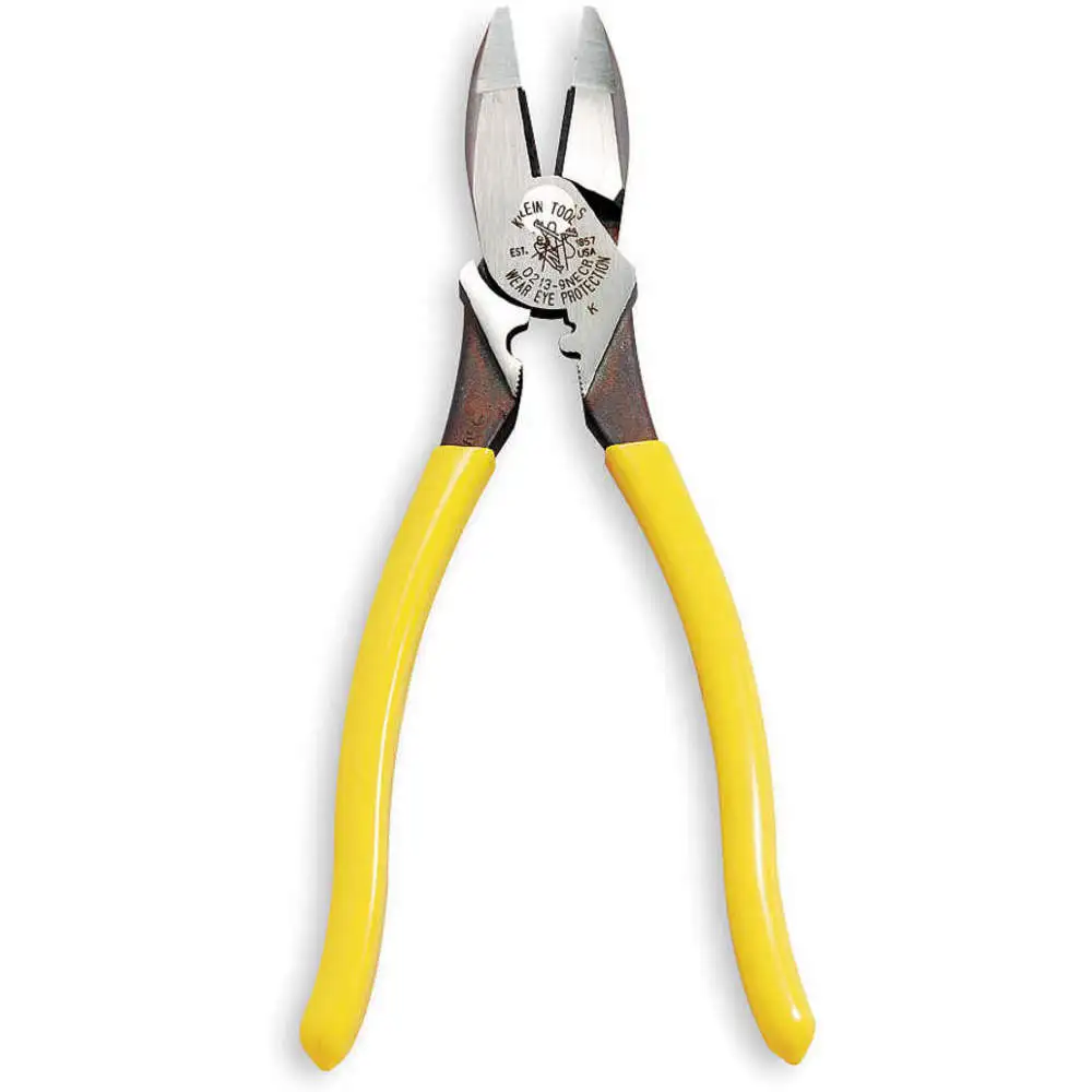 Linesman Pliers, Size 9-3/8 Inch, Dipped Handle