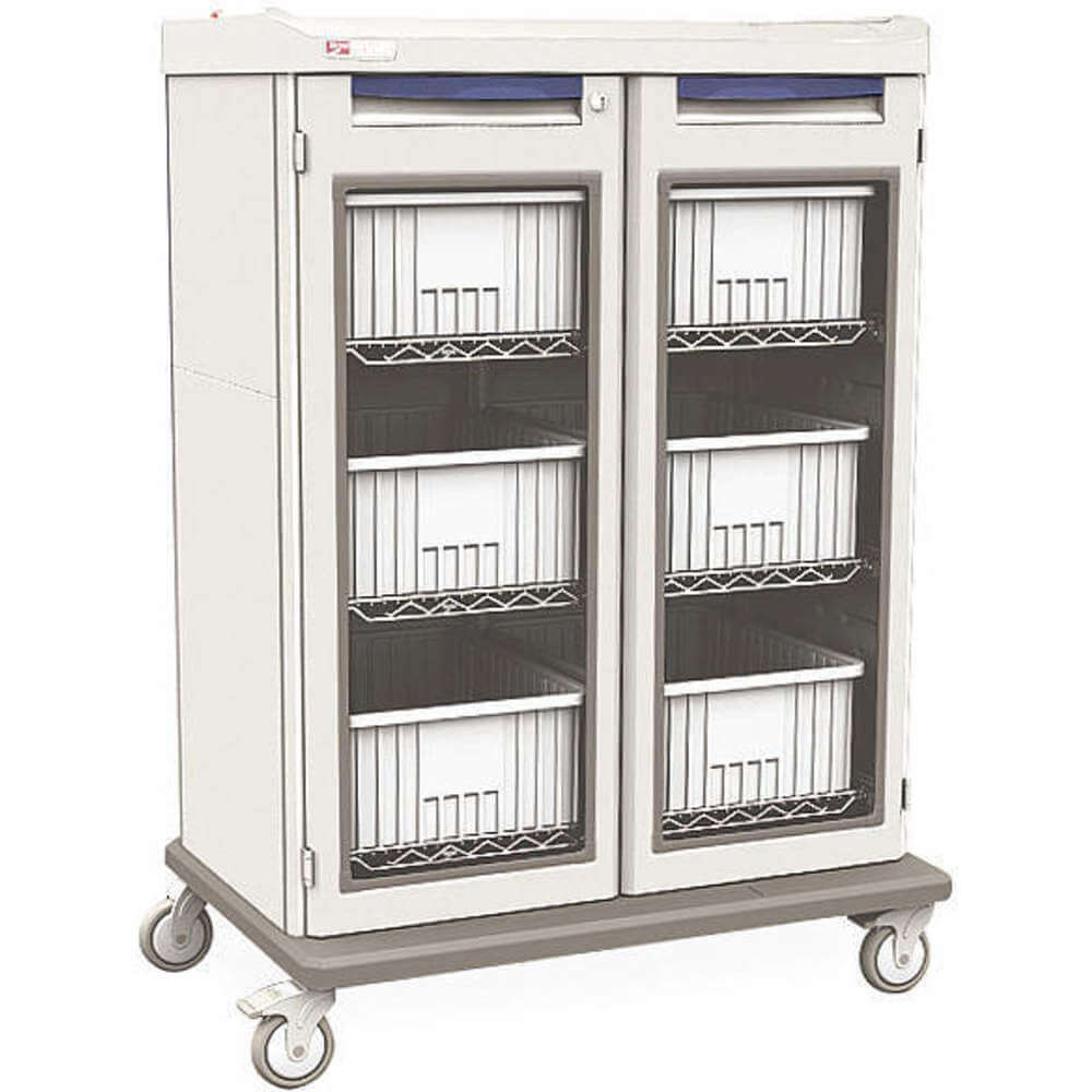Medical Iv Cart Taupe With 6 Tote Box Es