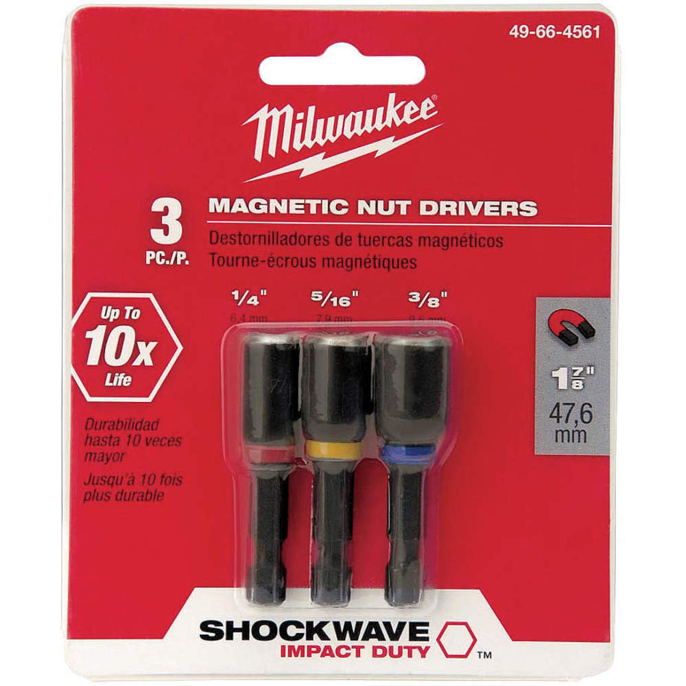 Magnetic Nut Driver Set 1/4 5/16 3/8 Inch 3 Pc