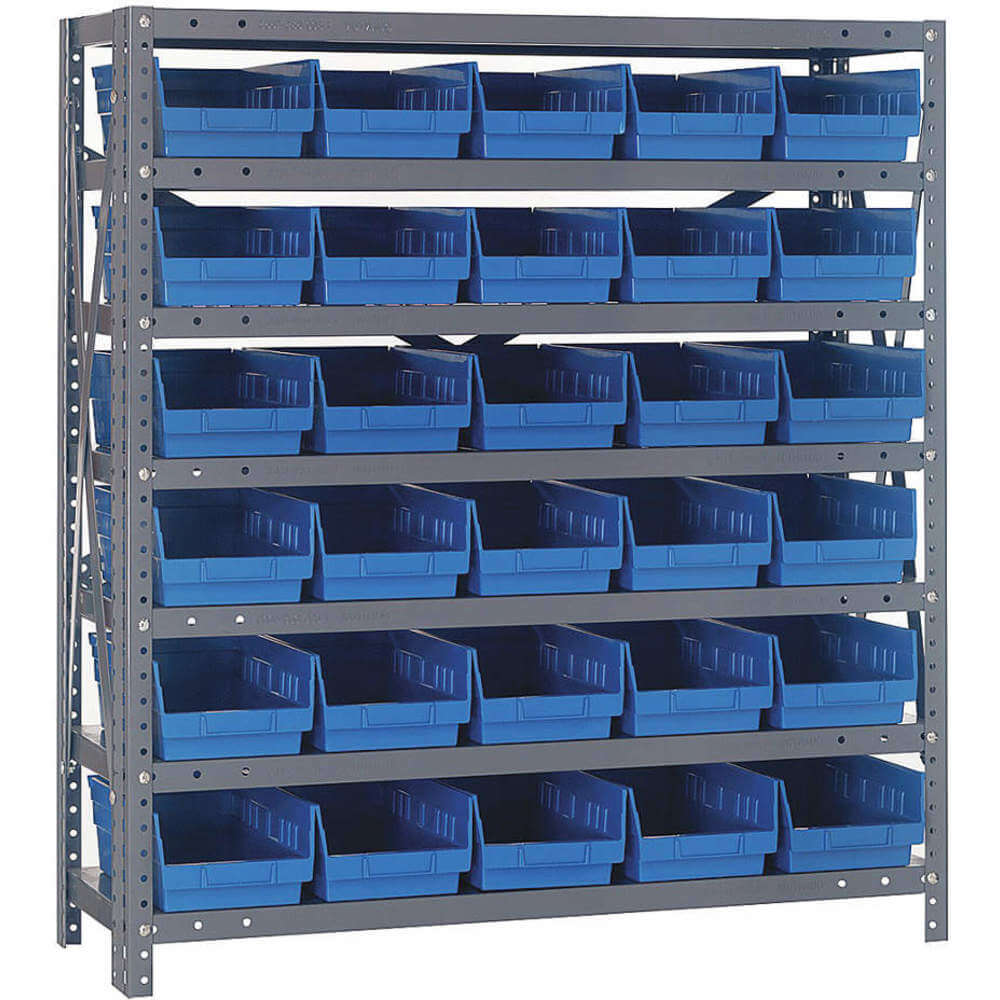 H,Blue QUANTUM STORAGE SYSTEMS QSB809BL Shelf Bin,11-5/8 In L,8 In 