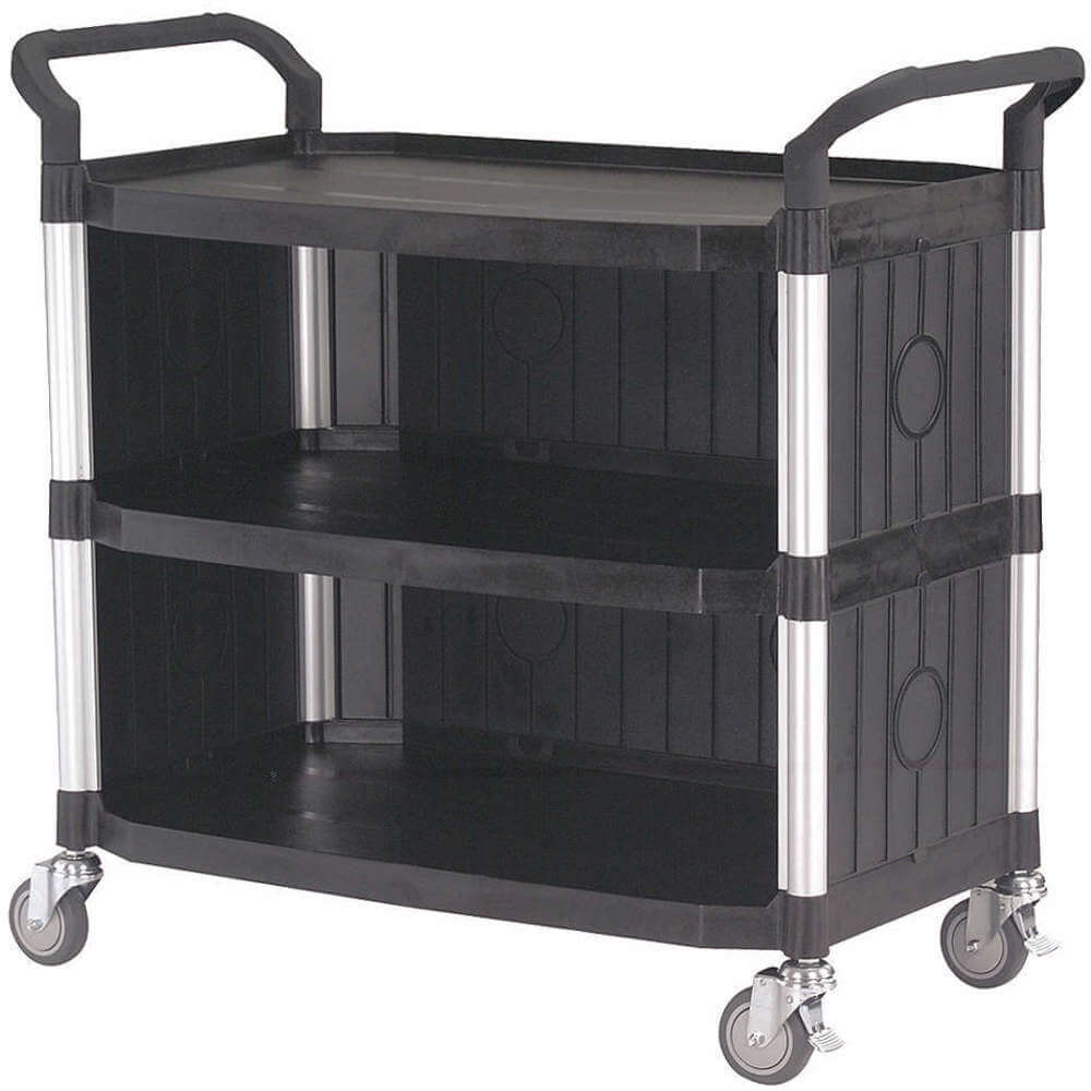 Utility Cart Enclosed Panel Black