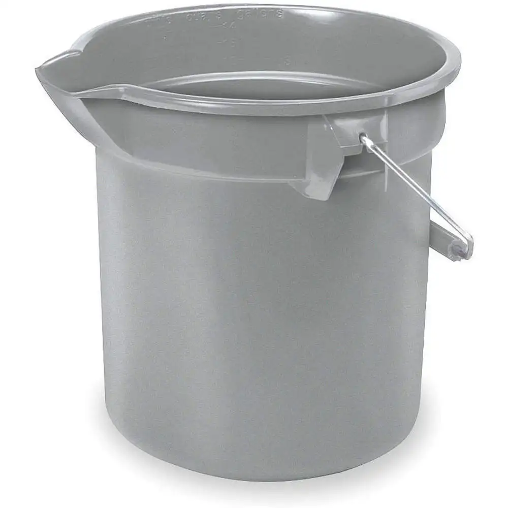 Bucket 10 Quart Gray Hdpe 10-1/4 Inch Height