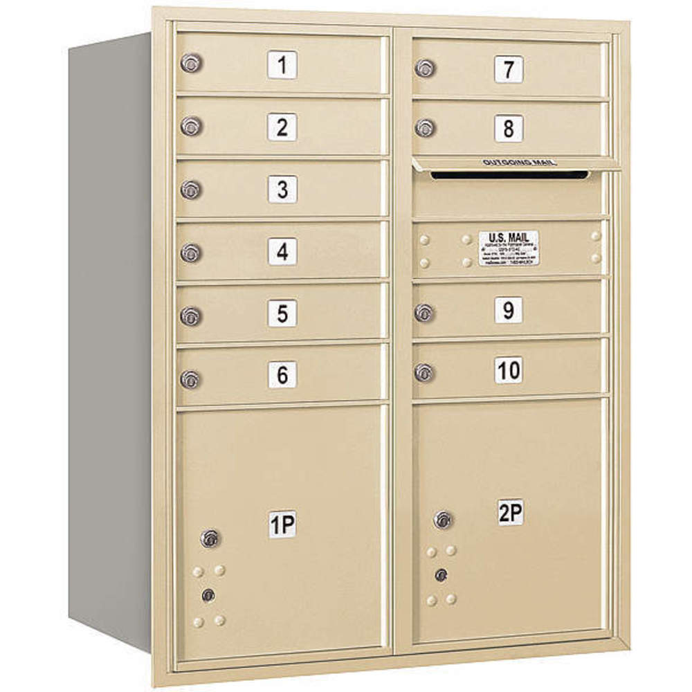 Horizontal Mailbox Mb1 12 Doors Sandstone Rl 37-1/2 Inch