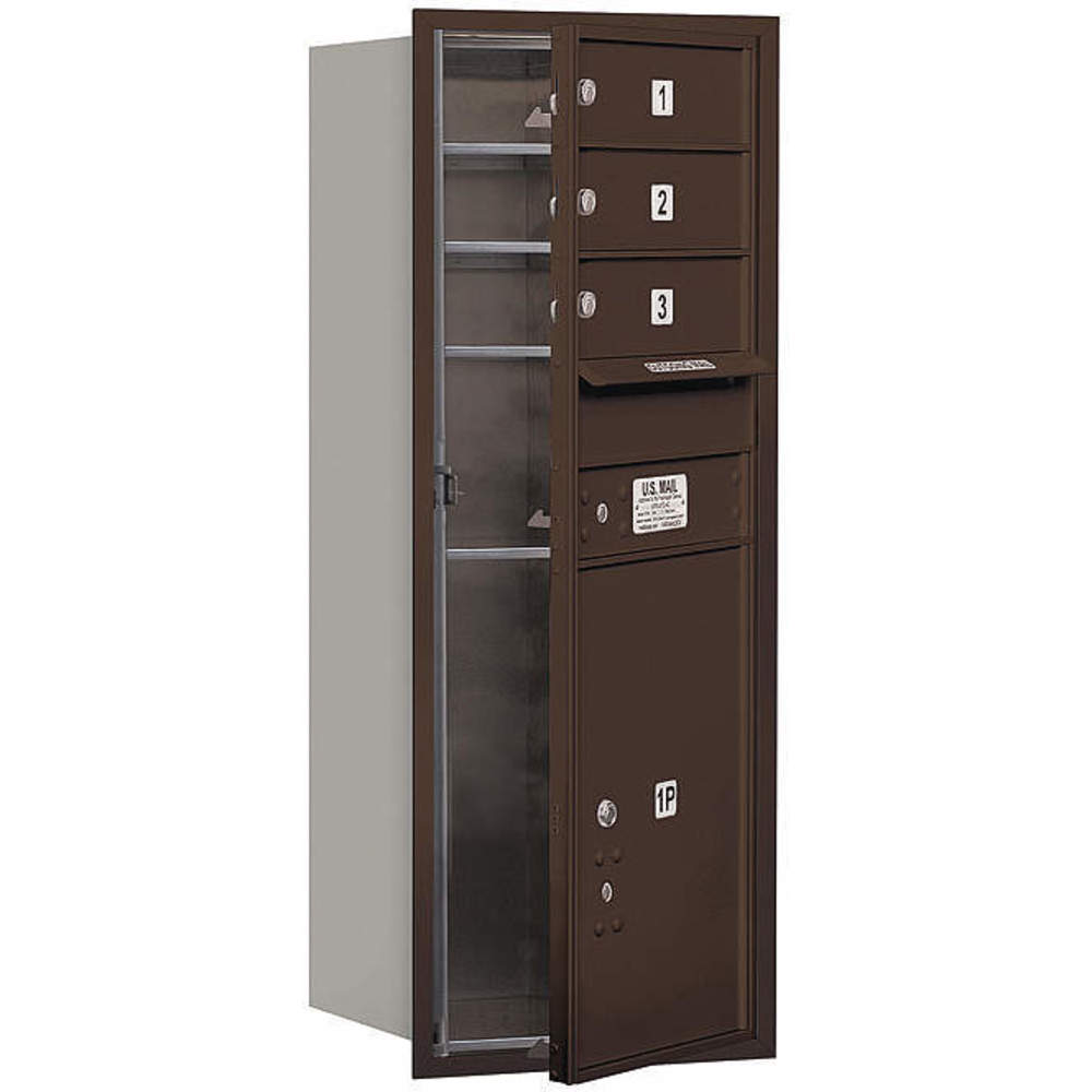 Horizontal Mailbox Usps 3 Door Bronze Fl 44-1/2 Inch