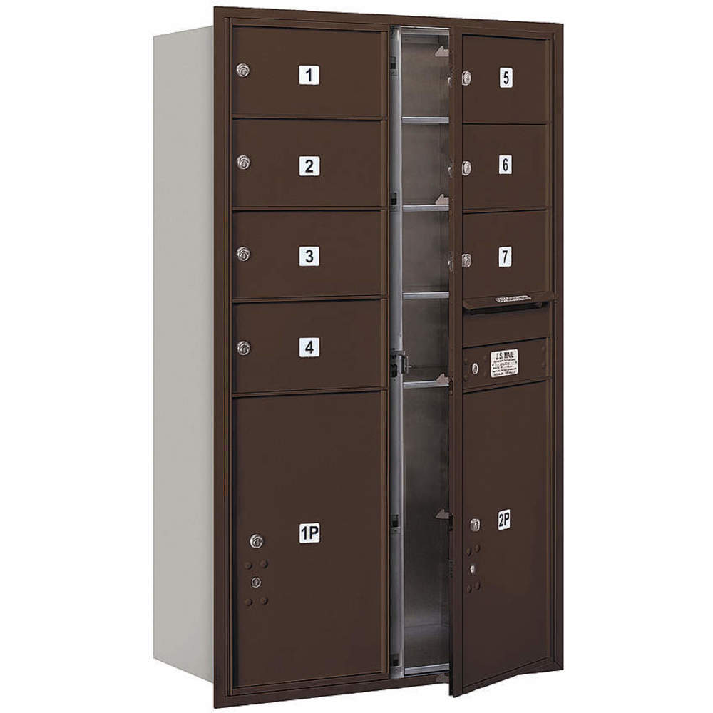 Horizontal Mailbox Usps 9 Doors Bronze Fl 51-1/2 Inch