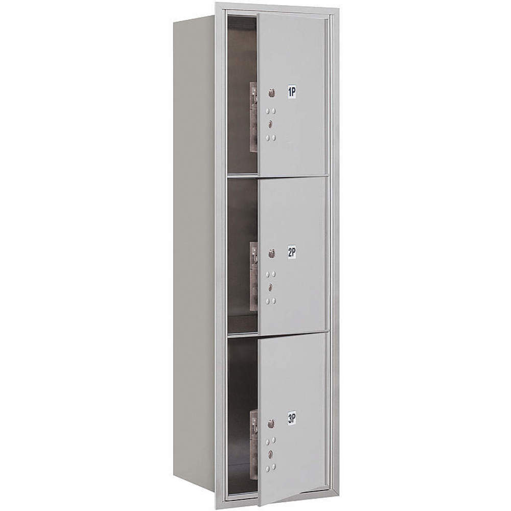 Horizontal Mailbox Private 3 Door Aluminium Fl 55 Inch