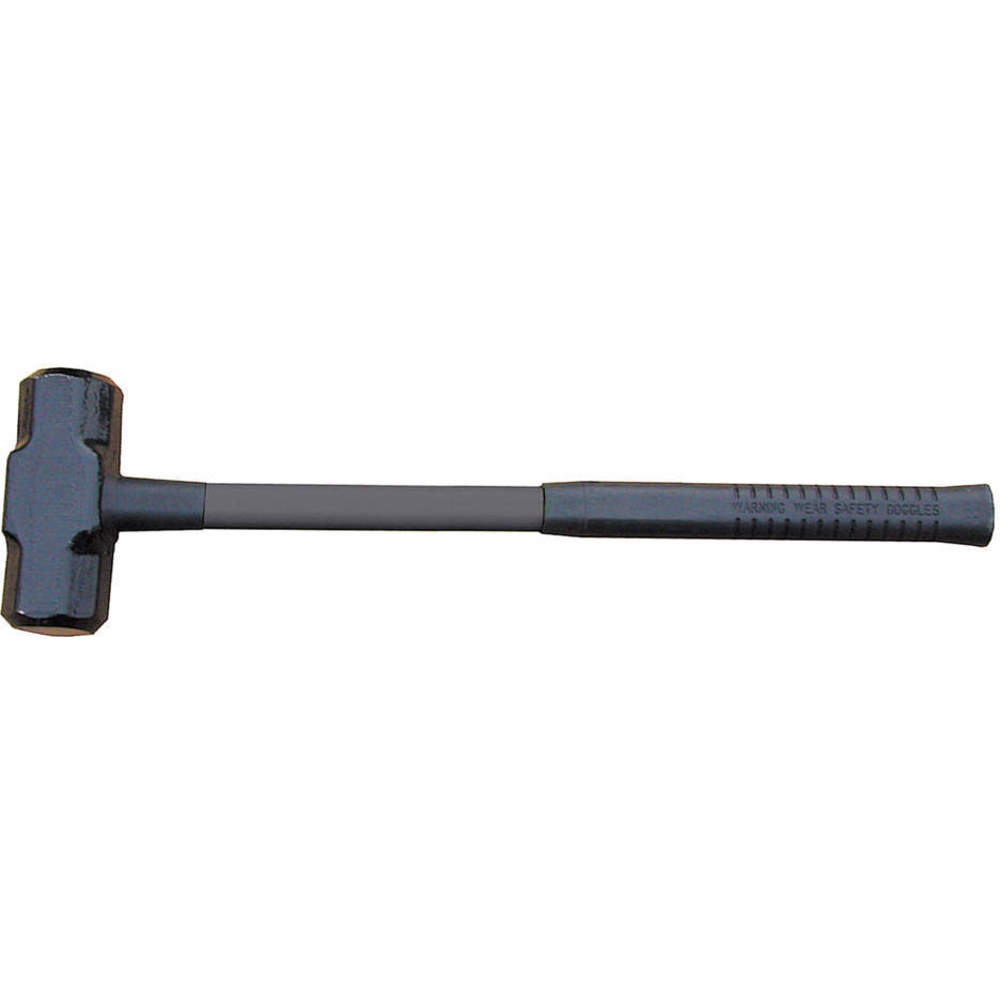 Sledge Hammer, 8 Lbs., 36 Inch Length, Black Grip, Fiberglass Handle, Black
