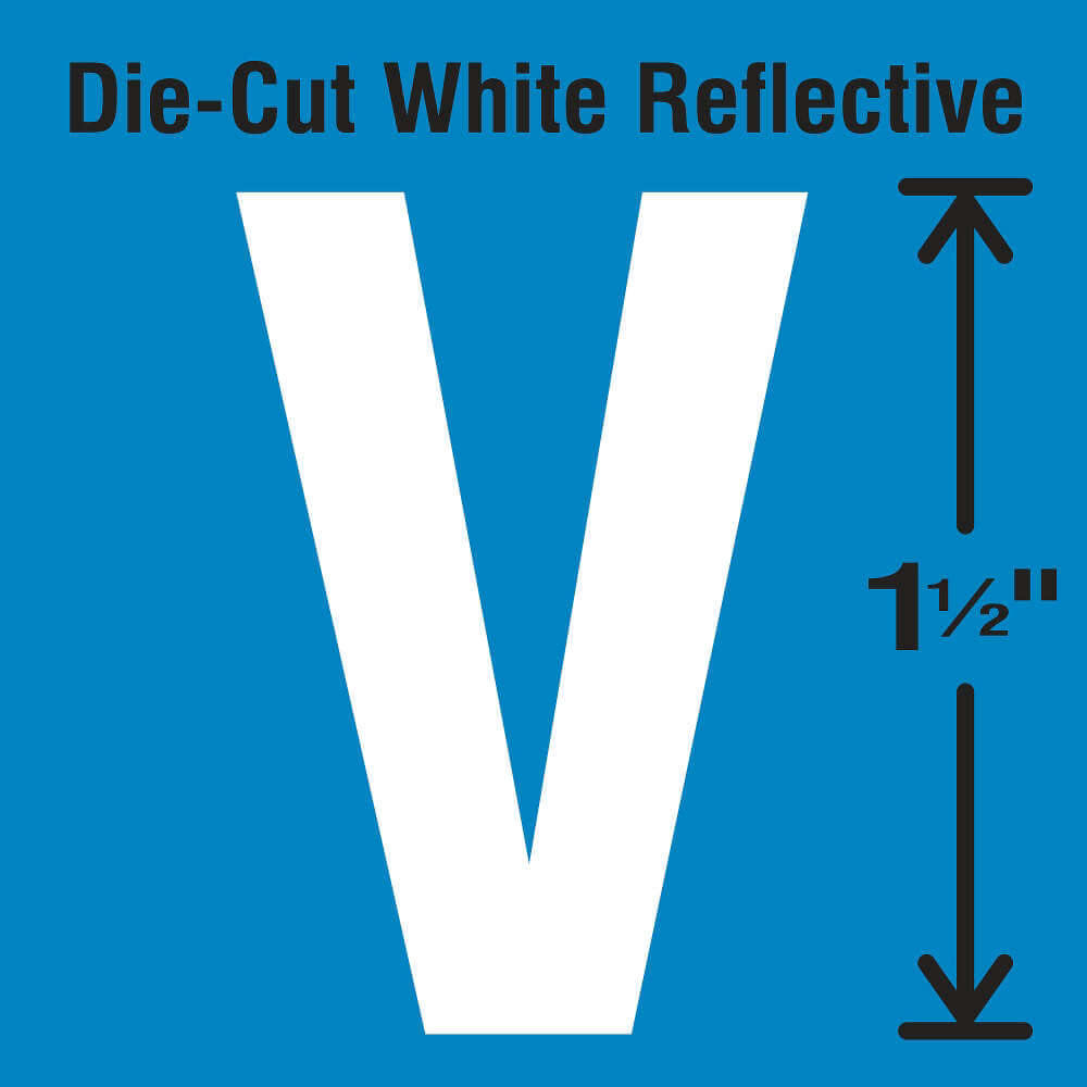 Die-Cut Reflective Letter Label V PK5