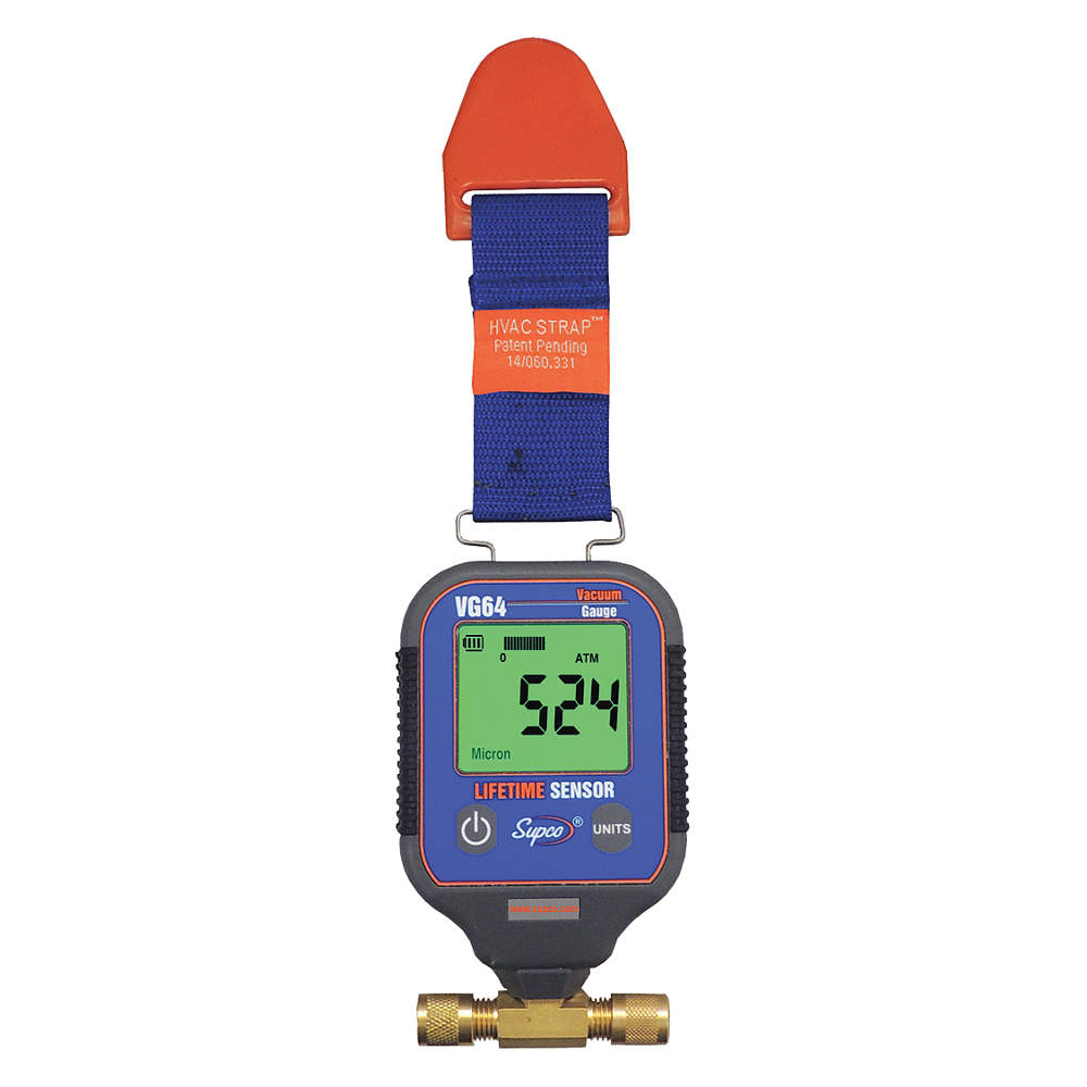 Vacuum Gauge, 4-1/2 Digit LCD Display, 0 - 150 F Ambient Temperature