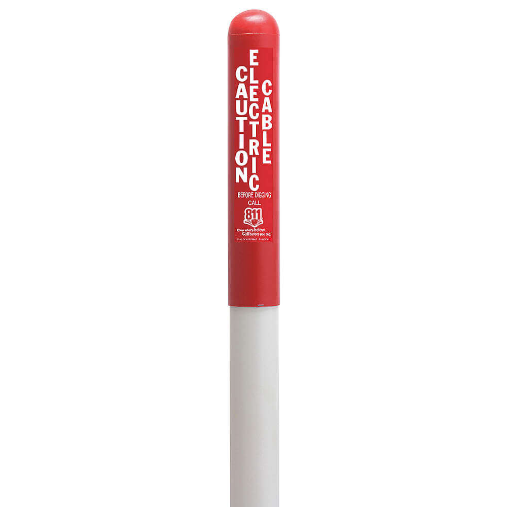 Utility Dome Marker 72 Inch Height Red/White