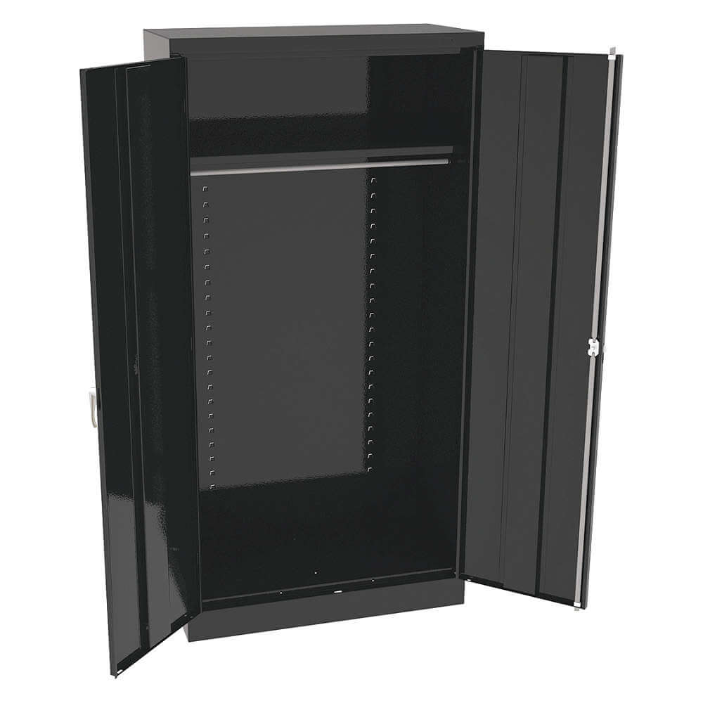 Wardrobe Storage Cabinet Black 3-Point Lock 72. Inch Height