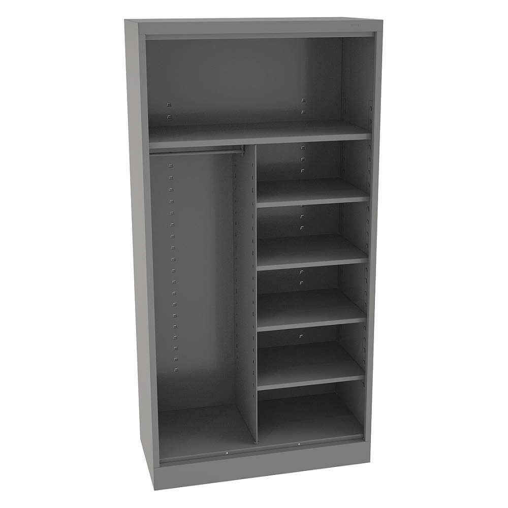 Storage Cabinet Medium Gray 72 Inch Height 5 Shelves