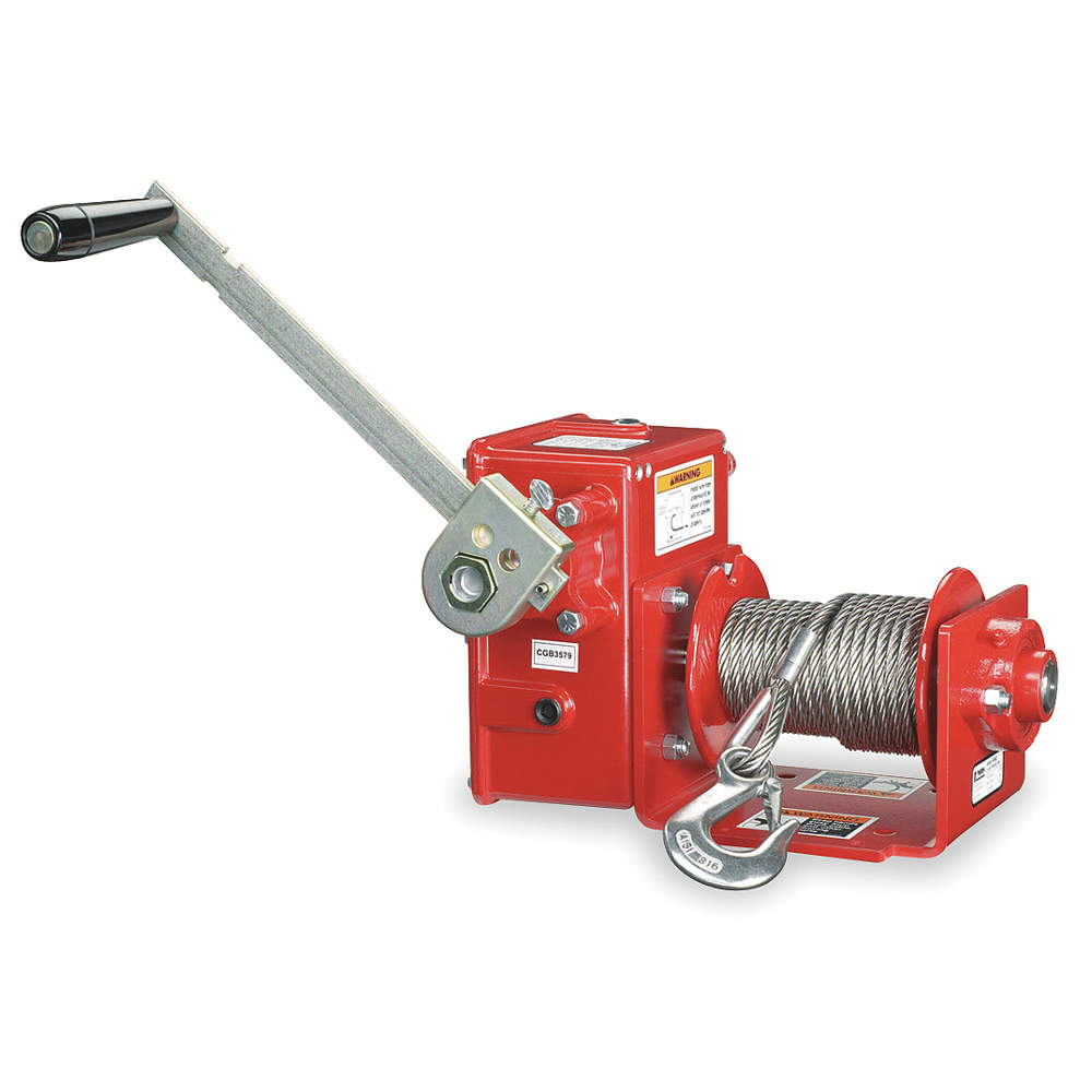Hand Winch Worm Gear With Brake 2000 Lb.